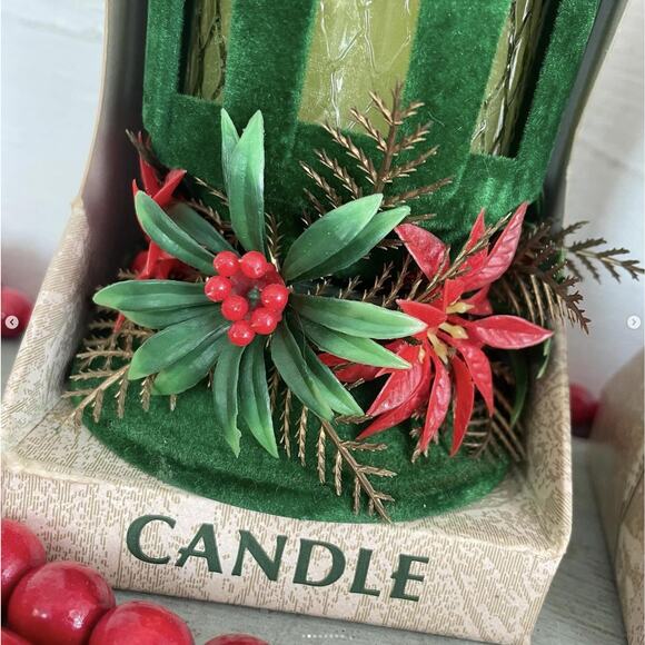 Vintage Green Flocked Cathedral Candle New Old Stock USA CHOICE of ONE - Picture 2 of 8